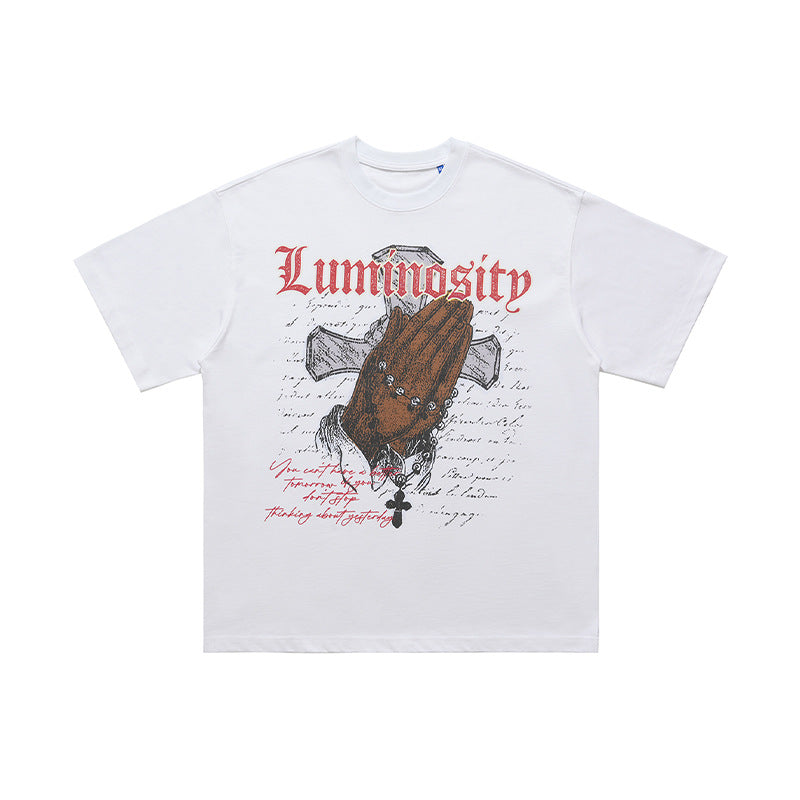 Men’s Vintage T-Shirt - Cross Letter Print My Store
