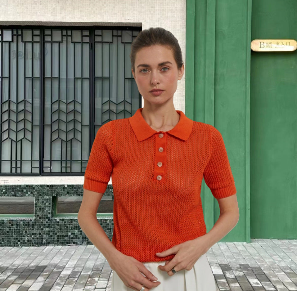 Women’s Knitwear Top - See-Through V-Neck My Store  25.87