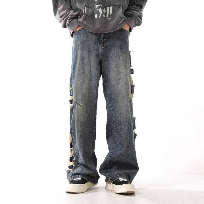 Men’s Ripped Jeans - Washed Loose Blue My Store 24.99