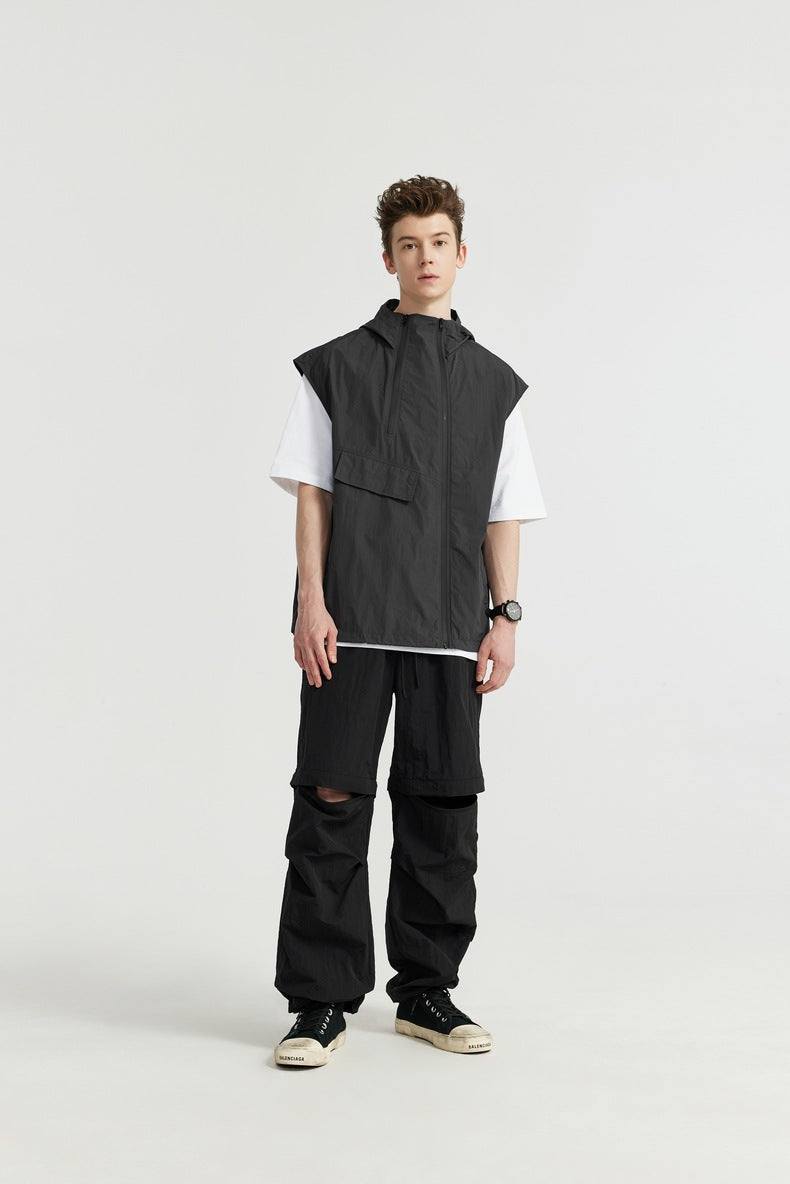 Unisex Hooded Vest - Zipper Japanese Street Coat My StoreÂ