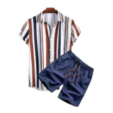 Men’s Beach Shirt Set - Digital Print Casual My Store  25.40