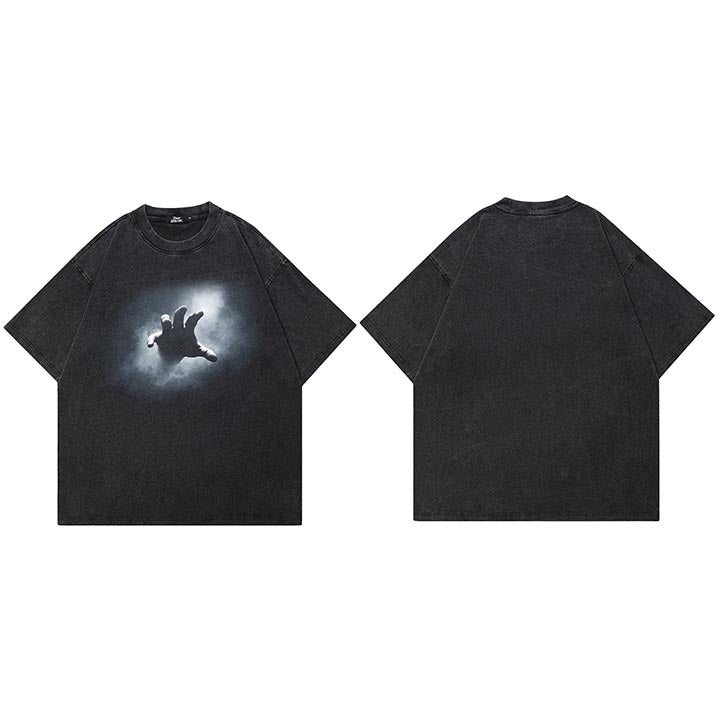 Men’s Oversized T-Shirt - Hip Hop Washed Black"