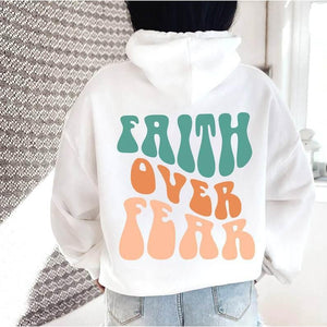 Faith Over Fear Women's Printed Hoodie - MRC STORE