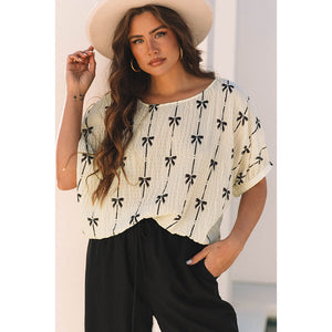 Women’s Summer Top - Bow Print Pullover My Store