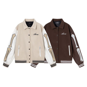 Men’s Woolen Jacket - Bone Embroidered Style My Store
