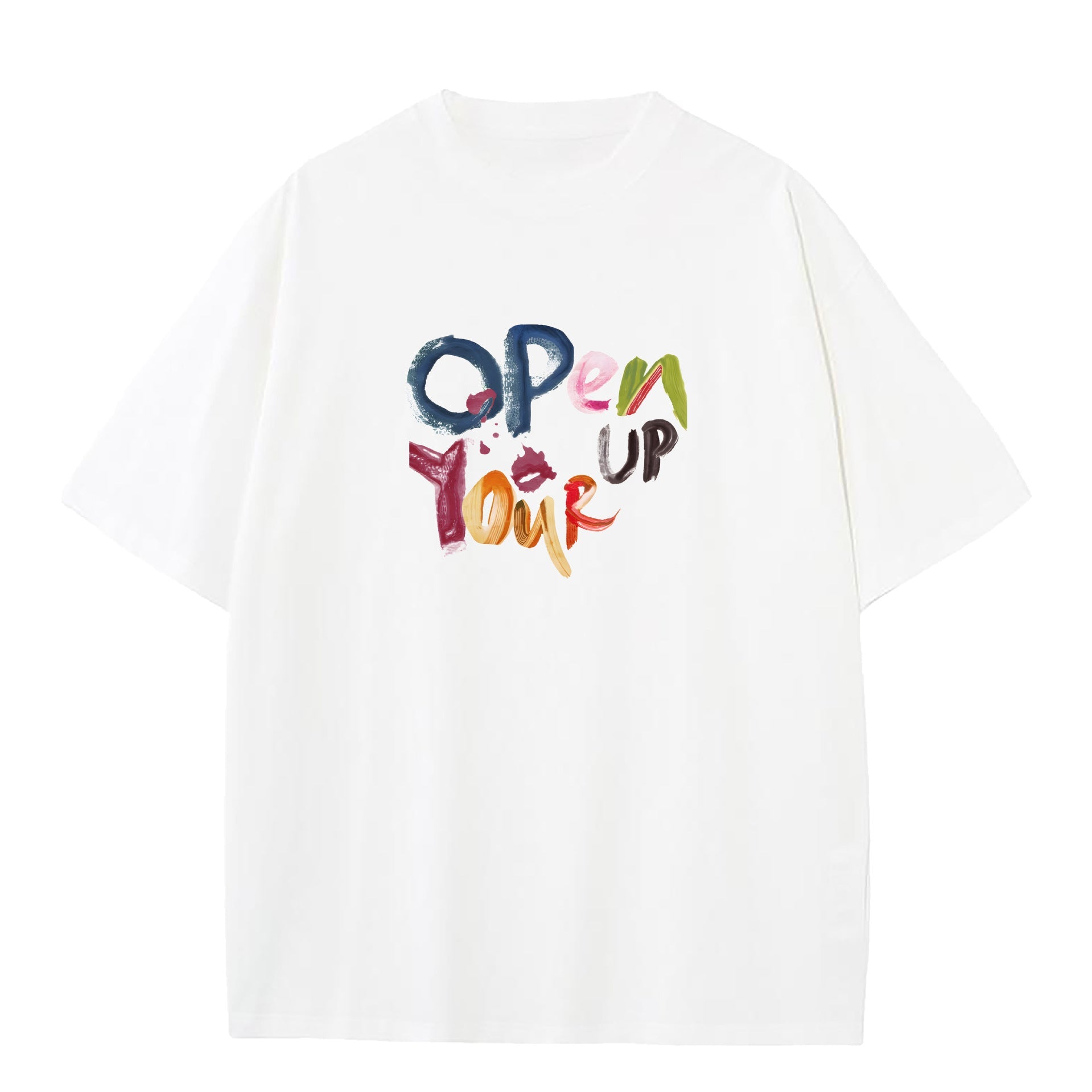 Spray Pure Cotton Retro Printed Casual Loose All-match T-shirt My Store  32.08