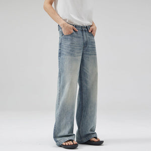 Men’s Light Blue Jeans - Washed Straight-Leg My Store