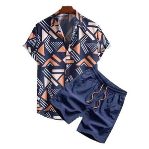 Men’s Beach Shirt Set - Digital Print Casual My Store
