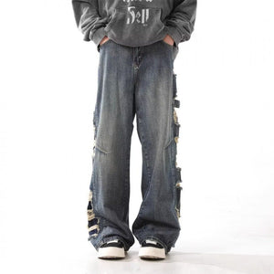 Men’s Ripped Jeans - Washed Loose Blue My Store