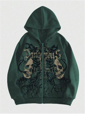 Skull Print Harajuku Hooded Sweatshirt MRC STORE  40.00