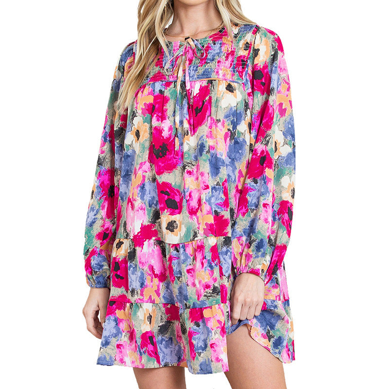 All-Matching Floral Print Pullover Dress – Casual A-Line Skirt My Store  29.99
