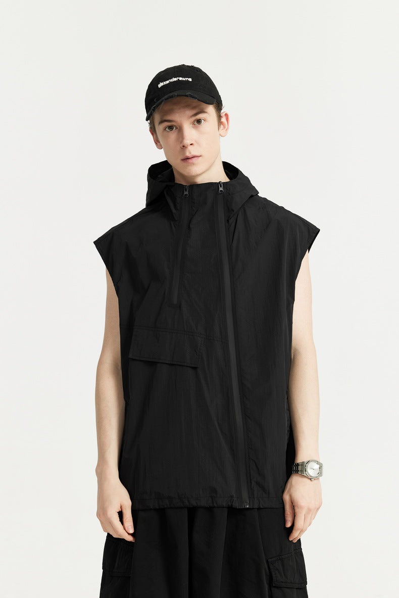Unisex Hooded Vest - Zipper Japanese Street Coat My StoreÂ