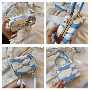 Contrast Color Artistic Ethnic Style Portable Clip Bag My Store