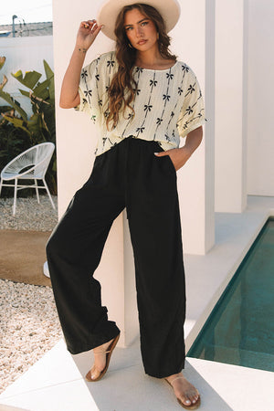 Women’s Summer Top - Bow Print Pullover My Store