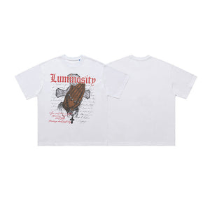 Men’s Vintage T-Shirt - Cross Letter Print My Store