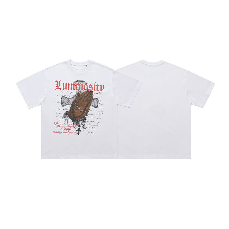 Men’s Vintage T-Shirt - Cross Letter Print My Store