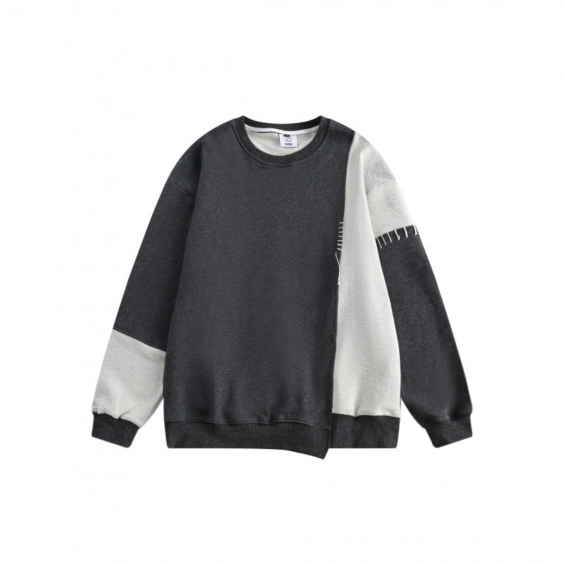 Men’s Patchwork Sweater - Loose Round Neck My Store  39.99