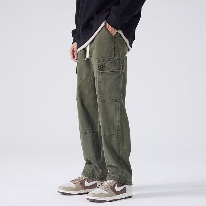 Men’s Loose Slacks - Multi-Pocket Straight My Store  26.05