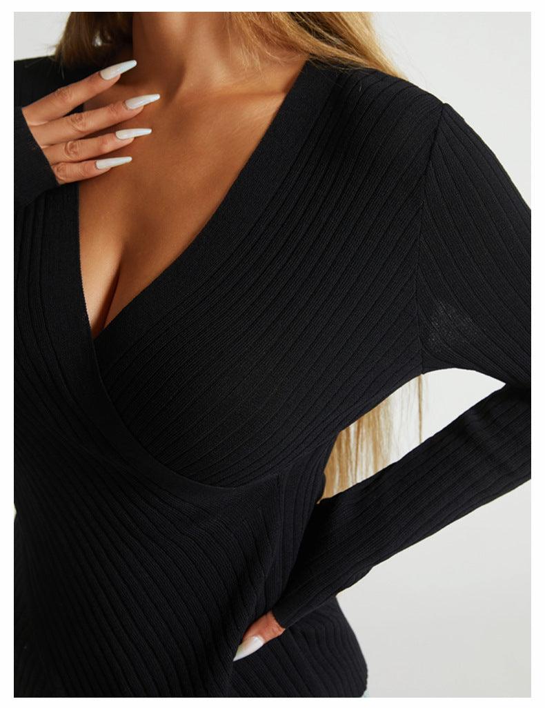 women's sweater Irregular Cross – Chic Pullover Top for a Fashion-Forward Look - MRC STORE
