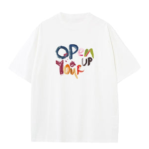 Spray Pure Cotton Retro Printed Casual Loose All-match T-shirt My Store