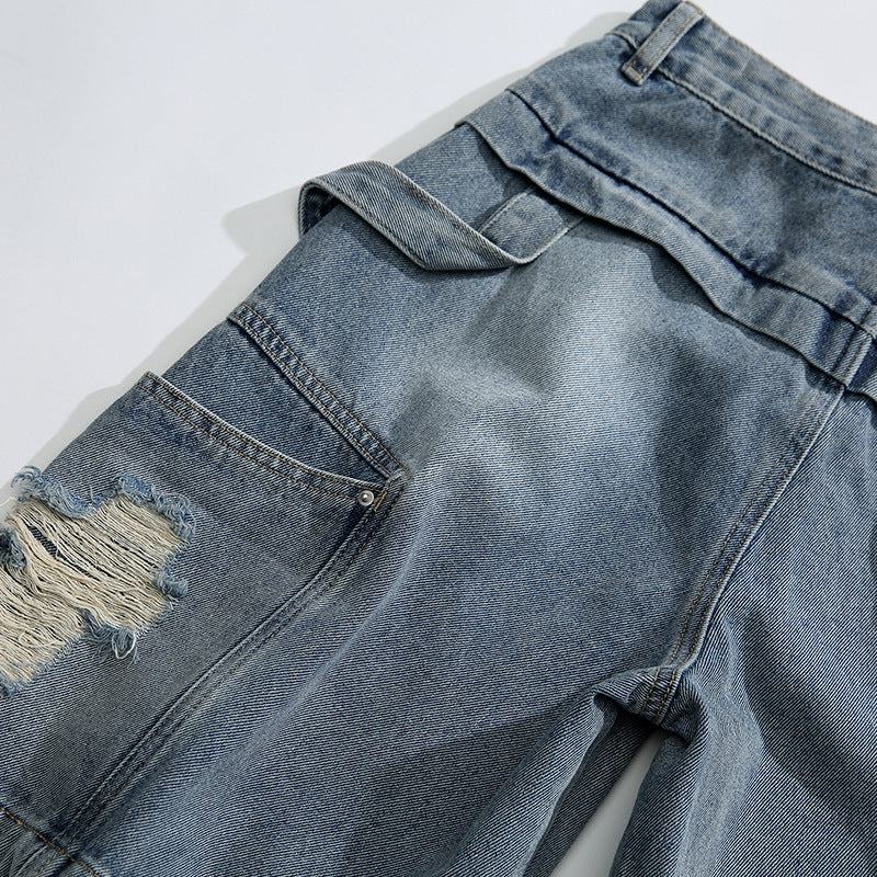 Men’s Denim Shorts - Multi-Pocket Ripped My Store