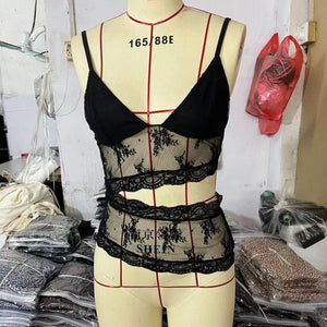 Women’s Backless Tank Top - Lace V Neck Sling My Store