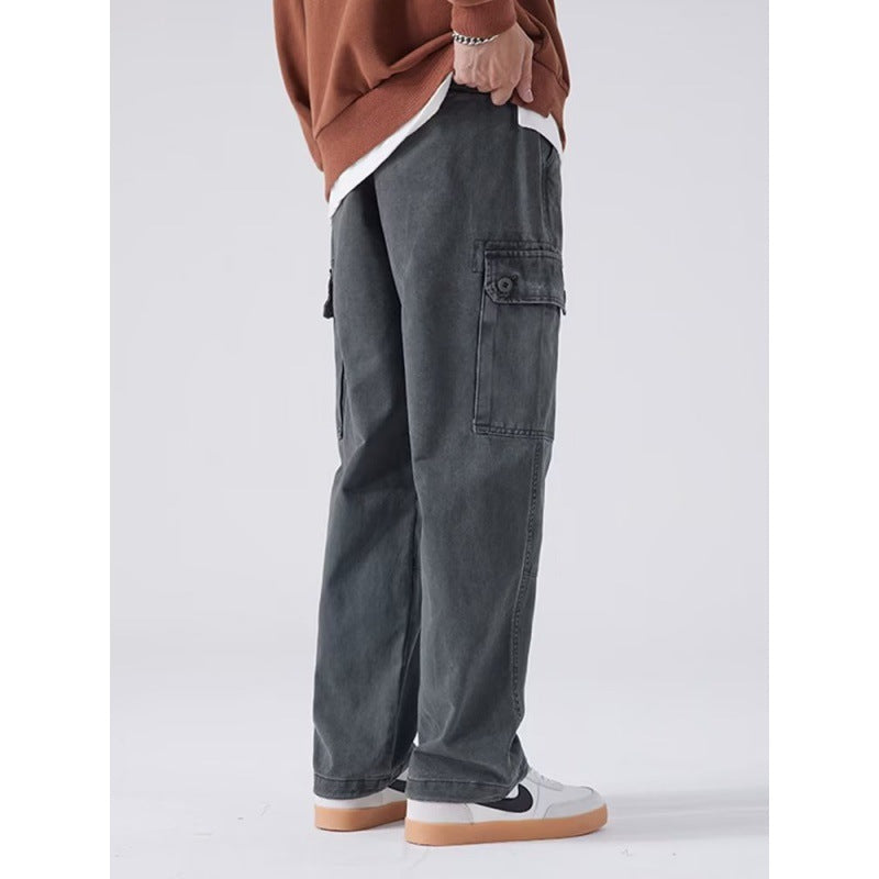 Men’s Loose Slacks - Multi-Pocket Straight My Store