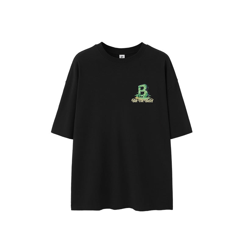 Men’s Printed T-Shirt - Letter B Loose My Store  27.45