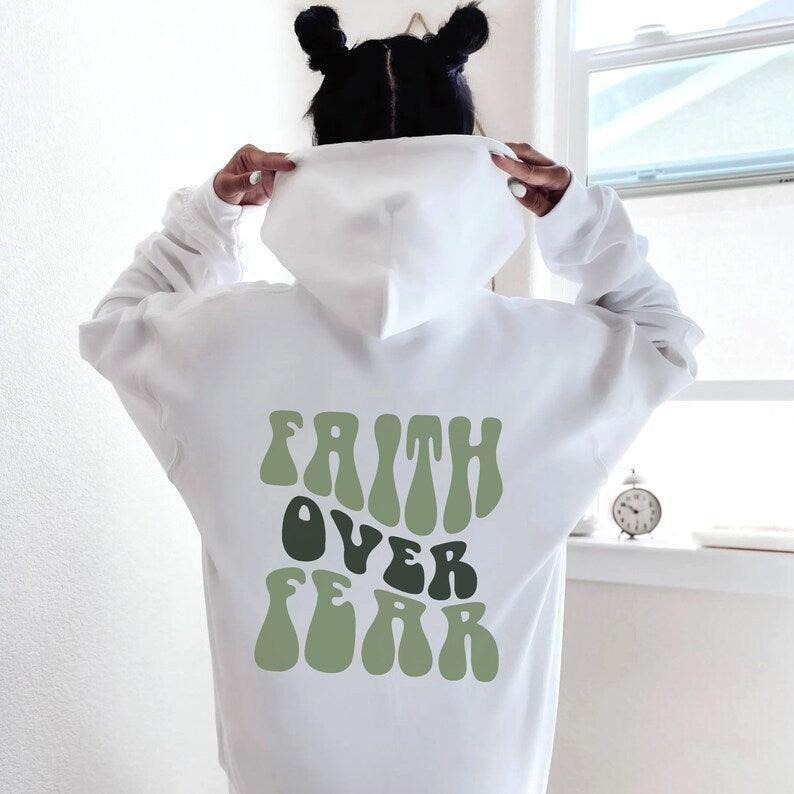Faith Over Fear Women's Printed Hoodie - MRC STORE