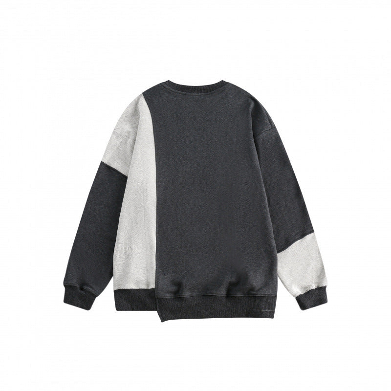 Men’s Patchwork Sweater - Loose Round Neck My Store