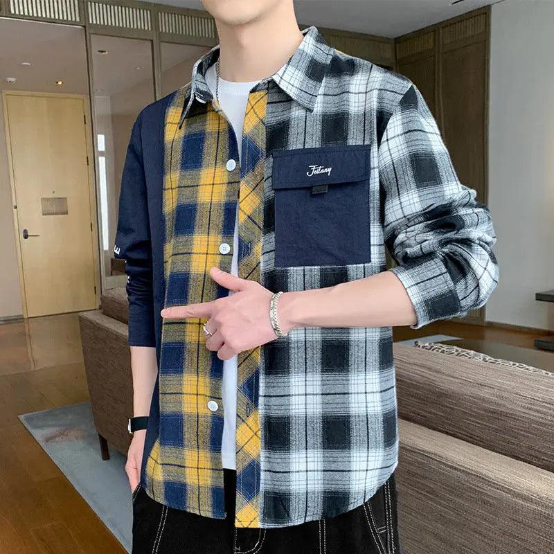 Plaid Long Sleeve Cardigan - MRC STORE