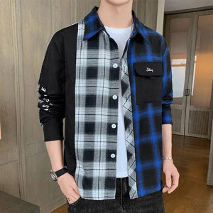 Plaid Long Sleeve Cardigan - MRC STORE