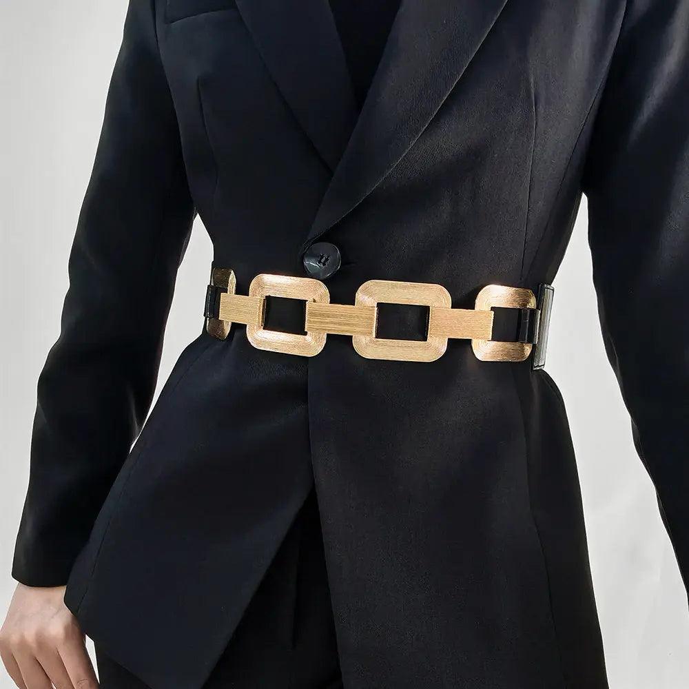 The New Gold Black Wide Belt Decoration - MRC STORE