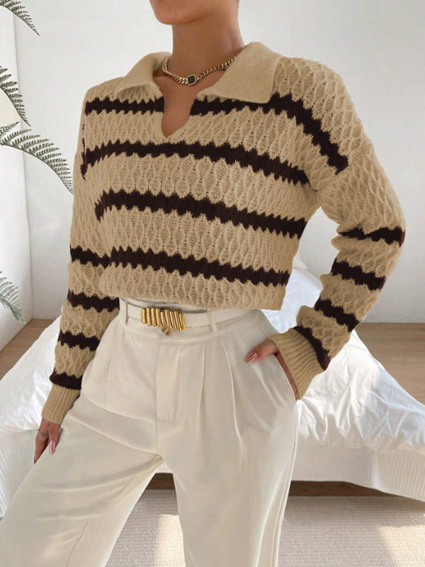 Classic Striped Loose Casual Sweater MRC STORE  40.00