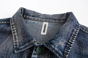 Distressed Punk Denim Jacket - MRC STORE