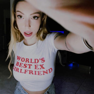 Women’s Crop Top T-Shirt - Letter Print Slim My Store