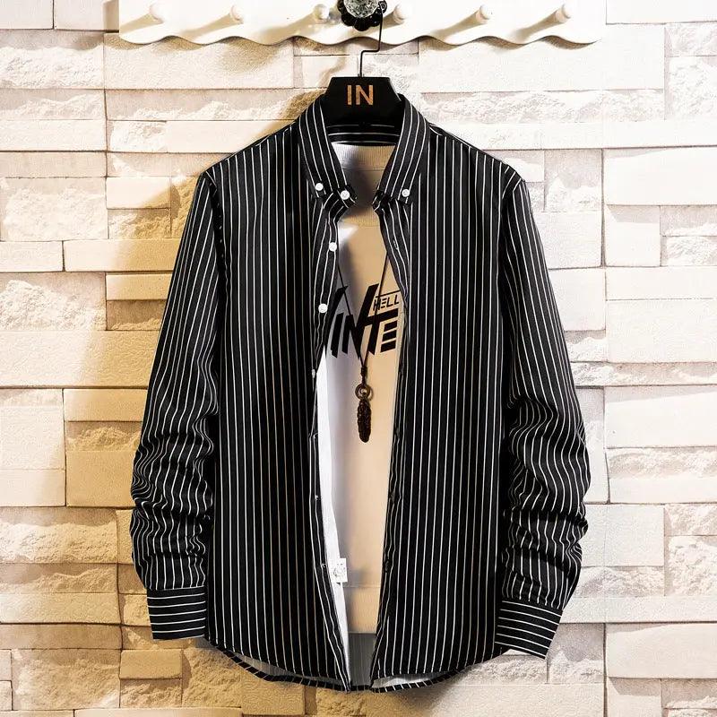 Slim Striped Cardigan Shirt - MRC STORE