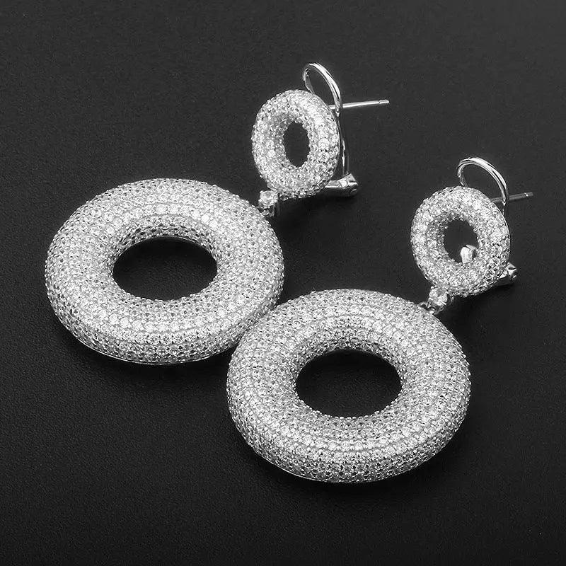 Elegant S925 Silver Zircon Eardrops - MRC STORE