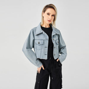 Retro Raw Edge Soft Denim Jacket - MRC STORE