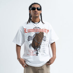 Men’s Vintage T-Shirt - Cross Letter Print My Store