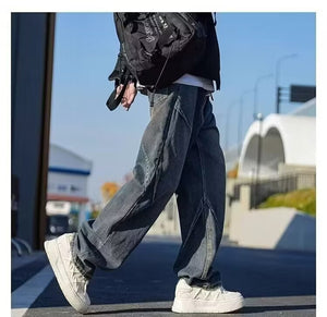 Men’s Distressed Jeans - Retro Loose Blue Black My Store