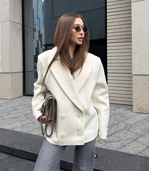 Niche Design Casual White Small Suit Jacket MRC STORE