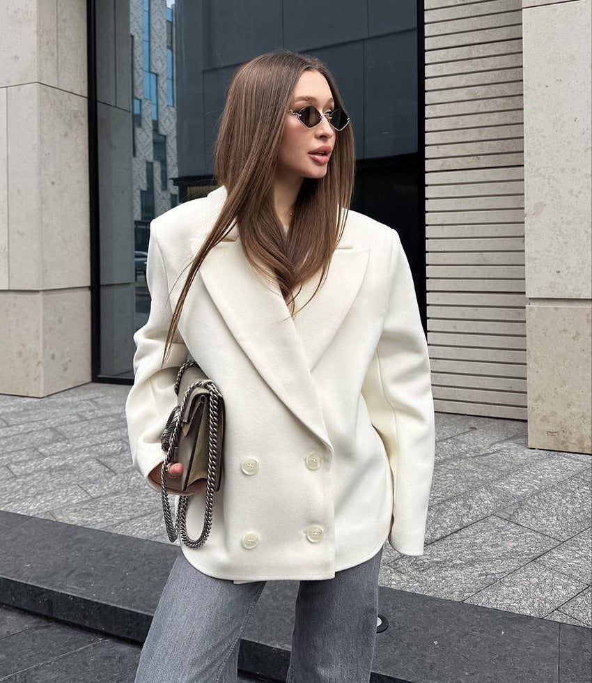 Niche Design Casual White Small Suit Jacket MRC STORE