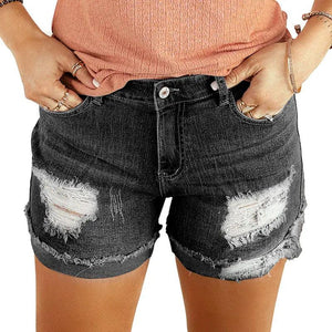 Washed & Frayed Casual Shorts - MRC STORE