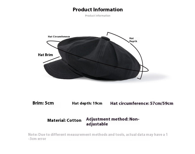 British Retro Octagonal Painter Hat MRC STORE