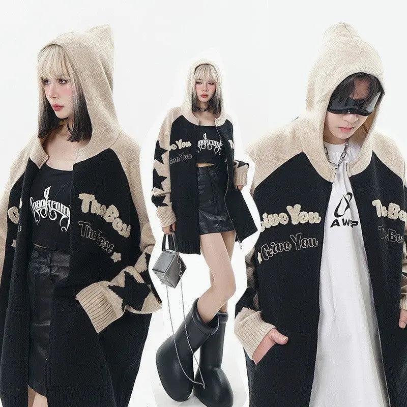 Loose Hooded Zip Cardigan - MRC STORE