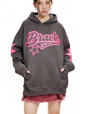 Embroidered Alphabet Hooded Sweater - MRC STORE