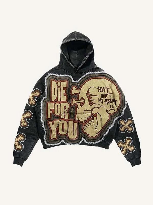 Colorblock Skull Print Pocket 3D Hoodie - Multiple Colors - MRC STORE