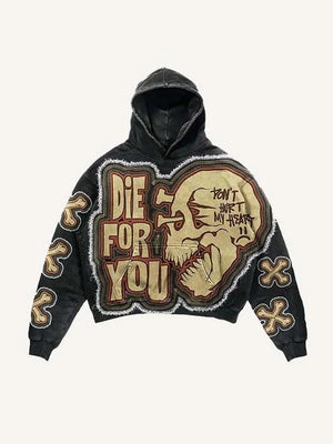 Colorblock Skull Print Pocket 3D Hoodie - Multiple Colors - MRC STORE