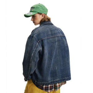 Distressed Punk Denim Jacket - MRC STORE